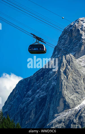 Alba-Col téléphérique dei Rossi, l'Italien Dolomites autour de Canazei, Sud Tyrol, Alpes italiennes, Italie Banque D'Images