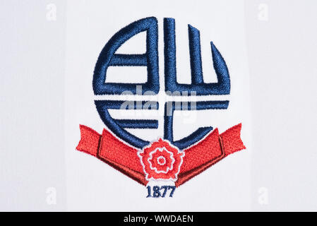 Close up of Bolton Wanderers FC badge Banque D'Images