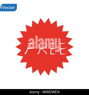 Free vector label. Badge rouge sticker design. Promotion et publicité. eps10 Illustration de Vecteur