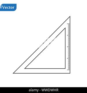 Icône simple règle du triangle. Vecteur. Illustration de contour. Illustration de Vecteur