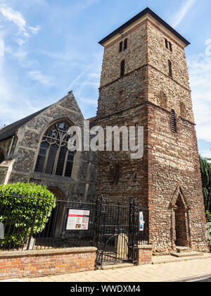 COLCHESTER, ESSEX - 11 AOÛT 2018 : l'église saxonne de la Sainte Trinité. Banque D'Images