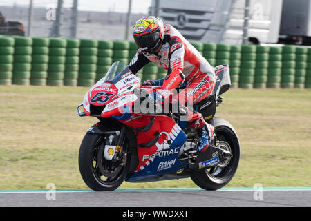 15 septembre 2019 ; Misano World Circuit Marco Simoncelli, Santa Monica Cella, Italie, Saint-Marin, MotoGP GP, jour de la course ; Francesco Bagnaia (Pramac Racing) Banque D'Images