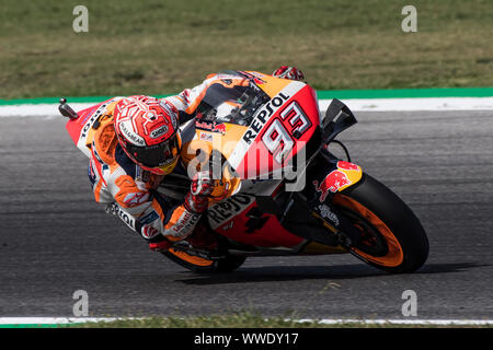 15 septembre 2019 ; Misano World Circuit Marco Simoncelli, Santa Monica Cella, Italie, Saint-Marin, MotoGP GP, jour de la course, Marc Márquez (Repsol Honda Team) Banque D'Images