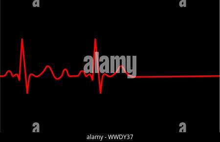 L'icône de pulsation. Pathologie ECG Trace, Vector illustration Illustration de Vecteur