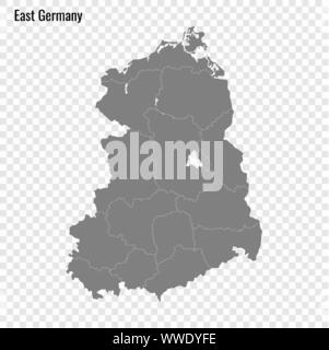 Carte de haute qualité de l'Allemagne de l'est avec des frontières des régions Illustration de Vecteur