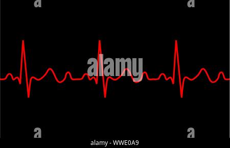 L'icône de pulsation. Pathologie ECG Trace, Vector illustration Illustration de Vecteur