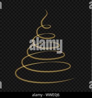 Lumière rougeoyante fire line spirale tourbillon. Résumé vecteur vitesse de la lumière. L'effet d'animation arbre de Noël stylisé Illustration de Vecteur