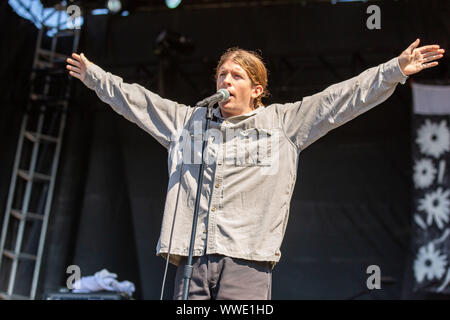 14 septembre 2019, Chicago, Illinois, États-Unis : BRENDAN YATES de tourniquet pendant l'ÉMEUTE Fest Festival de musique au Douglas Park à Chicago, Illinois (crédit Image : © Daniel DeSlover/Zuma sur le fil) Banque D'Images