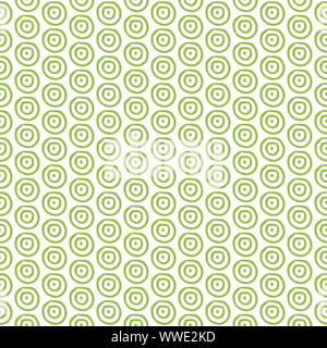 Des cercles concentriques vert clair motif transparent imprimé sur fond blanc vector illustration Banque D'Images