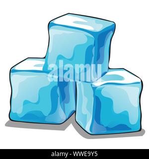 Pile de glaçons isolée sur fond blanc. Illustration de gros plan de la bande dessinée vectorielle. Illustration de Vecteur