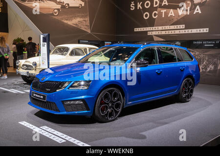 Francfort, Allemagne - Sep 11, 2019 : Skoda Octavia RS Présenté à la voiture auto IAA de Francfort 2019. Banque D'Images