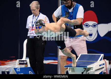 Londres, Royaume-Uni. 15 Sep, 2019. Le MenÕs Reece Dunn en 100m papillon Finale 2019 S14 au cours de natation Championnats du monde Para Allianz - Jour 7 finales au Centre aquatique de Londres, le dimanche 15 septembre 2019. Londres en Angleterre. Credit : Taka G Wu/Alamy Live News Banque D'Images