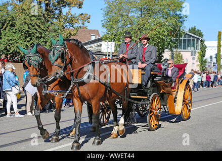 Stuttgart, Germany-September 30, 2018 : festival de la bière de fête, Procession avec les chevaux Banque D'Images