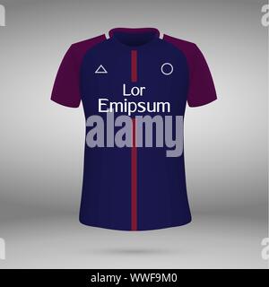 Kit de football PSG, t-shirt. accueil. Vector illustration Illustration de Vecteur