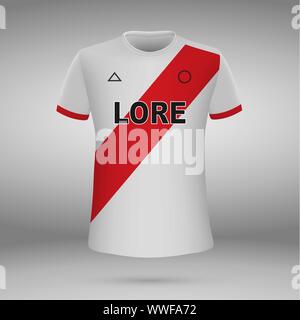 Kit de football de River Plate, t-shirt. accueil. Vector illustration Illustration de Vecteur