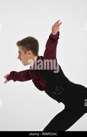 Matteo RIZZO, de l'Italie, effectuer en patinage libre au Lombardia Trophy, au Palaghiaccio IceLab le 15 septembre 2019 à Bergame, Italie. Credit : Raniero Corbelletti/AFLO/Alamy Live News Banque D'Images