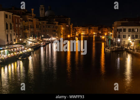 Venise Grand Canal de nuit Banque D'Images