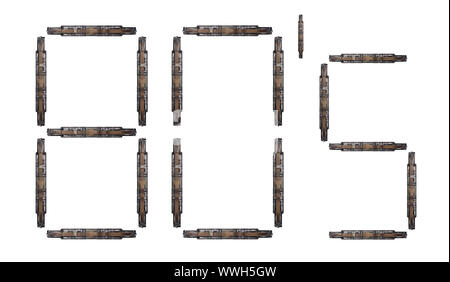 Piscine studio shot of '80's' lettres faites de bandes audio. Banque D'Images