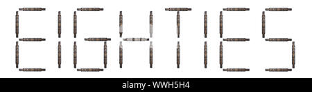 Piscine studio shot of '80' lettres faites de bandes audio. Banque D'Images