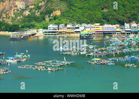 Sur la mer à Hong Kong de Hill Top Banque D'Images