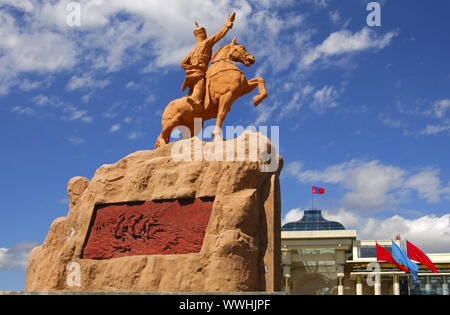 Suchbaatar, monument, la Mongolie Ulanbator Banque D'Images