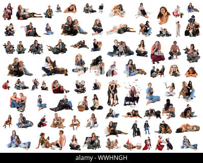 La famille, les hommes et les femmes in front of white background Banque D'Images