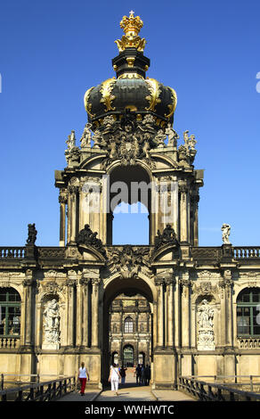 Kronentor, le Zwinger, Dresde, Saxe, Allemagne Banque D'Images