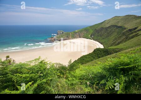 Plage de Torimbia près de village de Llanes Asturias Espagne Banque D'Images