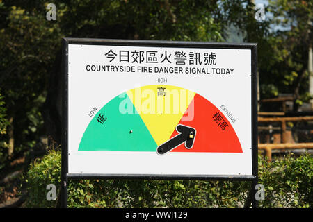 Signal de danger d'incendie de campagne Banque D'Images