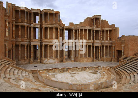 Amphithéâtre romain, Sabratha, Libye Banque D'Images