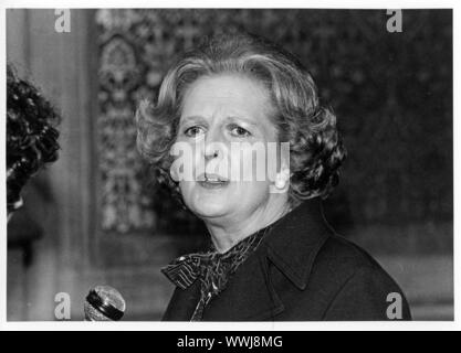 Margaret Hilda Thatcher, la Baronne Thatcher, également connu sous le nom de la Dame de fer était un stateswoman britannique qui a servi comme Premier Ministre du Royaume-Uni de 1979 à 1990 et chef du parti conservateur de 1975 à 1990. Banque D'Images