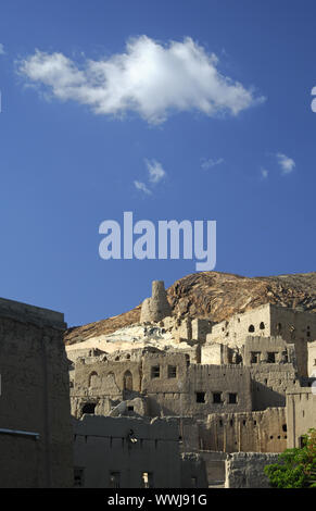 Village de Montagne Birkat al Mawz, Oman Banque D'Images