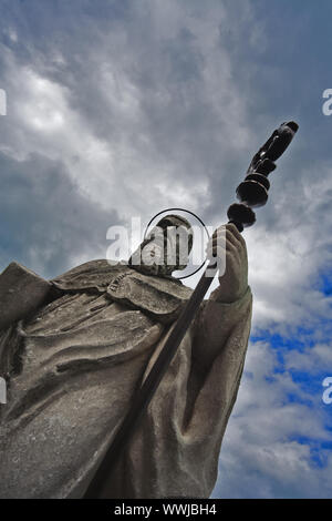 Sant Benedikt von Nursie avant la basilique sur la Sonntagsberg, Région de Mostviertel, en Basse-Autriche, Autriche, Europe Banque D'Images