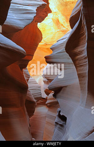 Rock de formes, de couleurs et de textures dans la fente d'Antelope Canyon Banque D'Images