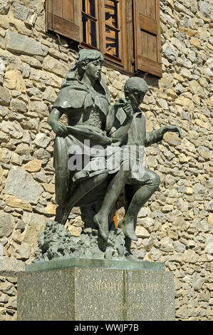 Couple de danse Sculpture, Barri Antic, Andorre Banque D'Images