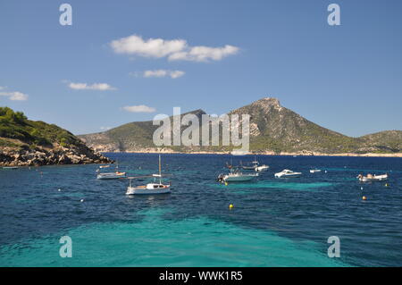 Vue depuis l'Île Dragonera à Sant Elm Banque D'Images