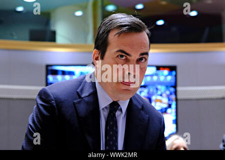 Bruxelles, Belgique. 16 Sep, 2019. Le ministre italien des affaires européennes Vincenzo Amendola lors d'un Conseil affaires générales européennes. Credit : ALEXANDROS MICHAILIDIS/Alamy Live News Banque D'Images