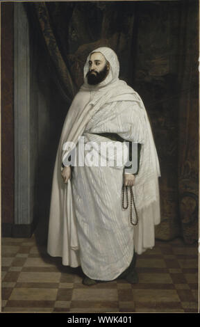 Portrait d'Abdelkader ibn Muhieddine (1808-1883), 1853. On trouve dans la collection de mus&# xe9;e de l'Histoire de France, Ch&# xe2;château de Versailles. Banque D'Images