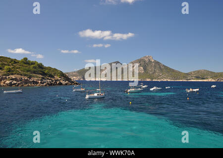 Vue depuis l'Île Dragonera à Sant Elm Banque D'Images