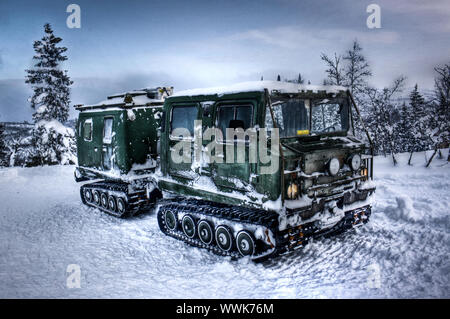 Bandvagn 206, à chenilles, chaînes à neige, glace Banque D'Images