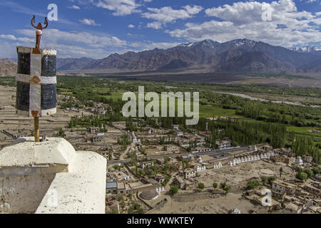 Vue depuis le monastère de Tikse au Ladakh, Inde du Nord Banque D'Images