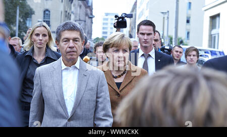 Angela Merkel (CDU), Chancelier allemand, votes, à Berlin. Banque D'Images