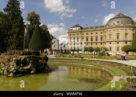 Residence et Jardin Cour Würzburg, Basse Franconie, Bavière Banque D'Images