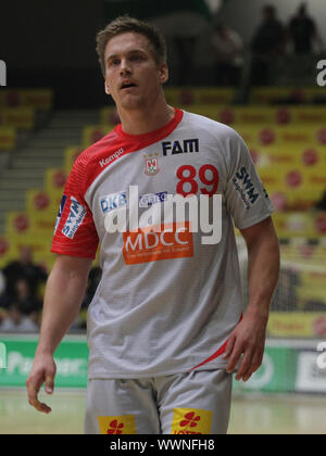 Handballspieler norwegischer Espen Lie Hansen -Saison 2014/15 SC Magdeburg, en Nationalspieler Norwegen Banque D'Images