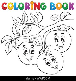 Thème 1 fruits livre de coloriage Illustration de Vecteur