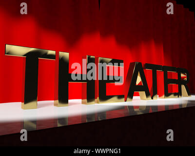 Mot de théâtre sur scène représentant l'extrémité ouest de Broadway ou d'intérim Banque D'Images