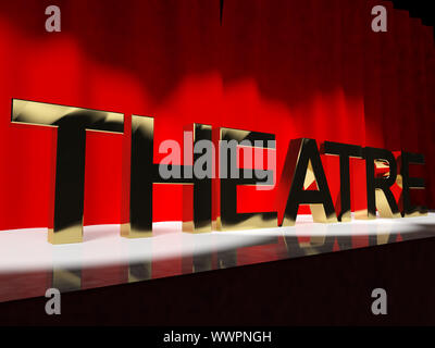 Mot de théâtre sur scène représentant l'extrémité ouest de Broadway ou d'intérim Banque D'Images