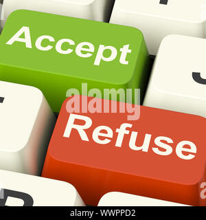 Accepter ou refuser les touches Font d'acceptation ou refus Banque D'Images