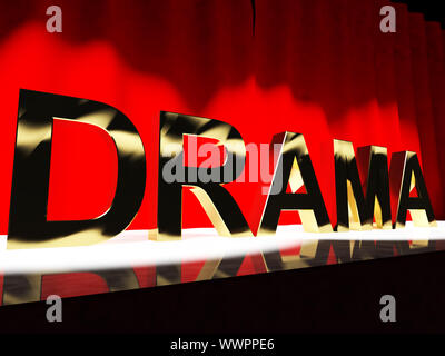 Mot de théâtre sur scène représentant l'extrémité ouest de Broadway ou d'intérim Banque D'Images