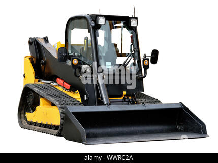 Chargeur bobcat mini ou l'équipement de construction isolé sur fond blanc Banque D'Images